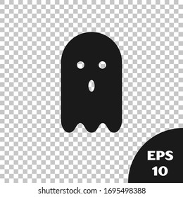 Black Ghost icon isolated on transparent background.  Vector Illustration