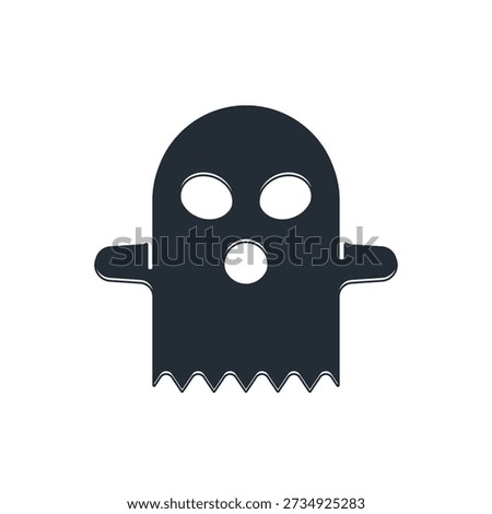 Black Ghost icon isolated on white background. Happy Halloween party.  Vector