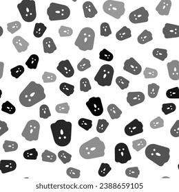 Black Ghost icon isolated seamless pattern on white background. Happy Halloween party.  Vector