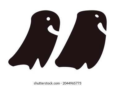 Black ghost icon on white background.