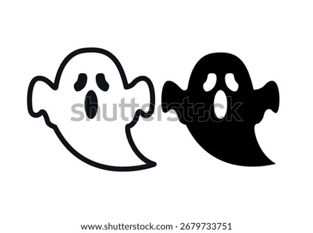 Black ghost icon on white background