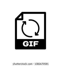Black GIF file document icon. Download gif button icon isolated. GIF file symbol. Vector Illustration