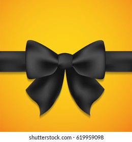 Black gift bow with ribbons