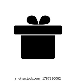 Caja de regalo negra con estilo plano