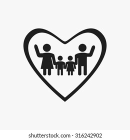 Black Gift of Family icons set. Vector Illustration eps10 