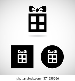 Black gift icon set on white Vector EPS10, Great for any use.