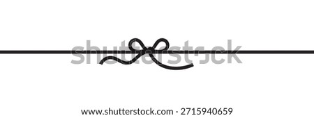 Black Gift Ribbon Bow Background. Minimal illustration of golden ribbon crossing with decorative bow, symbolizing gift wrapping, celebration, surprise, and festive presentation on white background.