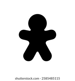 Black Gingerbread man silhouette vector illustration on white background