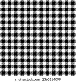 Black gingham check seamless pattern