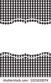 Black Gingham pattern. Texture from rhombus/squares for - plaid, tablecloths, clothes, shirts, dresses, paper, bedding, blankets, quilts and other textile products. Vector illustration.