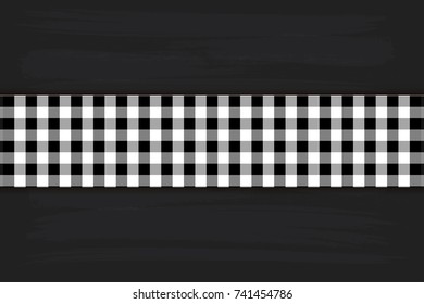 Black Gingham pattern. Texture from rhombus/squares for - plaid, tablecloths, clothes, shirts, dresses, paper, bedding, blankets, quilts and other textile products. Vector illustration.