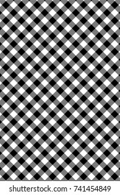 Black Gingham pattern. Texture from rhombus/squares for - plaid, tablecloths, clothes, shirts, dresses, paper, bedding, blankets, quilts and other textile products. Vector illustration.