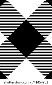 Black Gingham pattern. Texture from rhombus/squares for - plaid, tablecloths, clothes, shirts, dresses, paper, bedding, blankets, quilts and other textile products. Vector illustration.