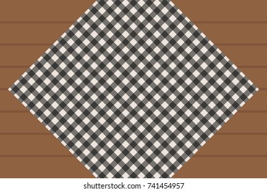 Black Gingham pattern. Texture from rhombus/squares for - plaid, tablecloths, clothes, shirts, dresses, paper, bedding, blankets, quilts and other textile products. Vector illustration.