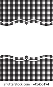 Black Gingham pattern. Texture from rhombus/squares for - plaid, tablecloths, clothes, shirts, dresses, paper, bedding, blankets, quilts and other textile products. Vector illustration.