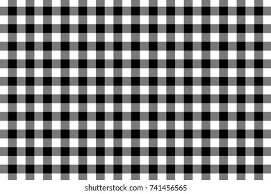 Black Gingham pattern. Texture from rhombus/squares for - plaid, tablecloths, clothes, shirts, dresses, paper, bedding, blankets, quilts and other textile products. Vector illustration.