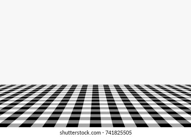 Black Gingham pattern. Texture from rhombus/squares for - plaid, tablecloths, clothes, shirts, dresses, paper, bedding, blankets, quilts and other textile products. Vector illustration.
