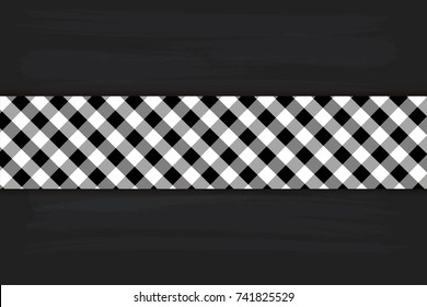 Black Gingham pattern. Texture from rhombus/squares for - plaid, tablecloths, clothes, shirts, dresses, paper, bedding, blankets, quilts and other textile products. Vector illustration.