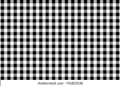 Black Gingham pattern. Texture from rhombus/squares for - plaid, tablecloths, clothes, shirts, dresses, paper, bedding, blankets, quilts and other textile products. Vector illustration.