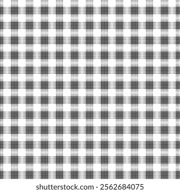 Black gingham seamless Pattern Background. Horizontal Texture from plaid, tablecloths, clothes and other textile products. EPS vector illustration