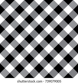Black Gingham Tablecloth Seamless Diagonal Pattern