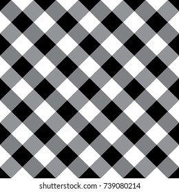 Black Gingham Tablecloth Seamless Diagonal Pattern