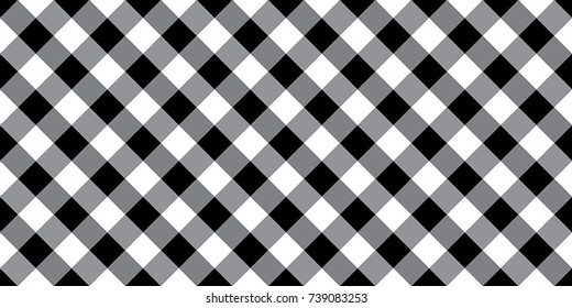Black Gingham Tablecloth Seamless Diagonal Pattern