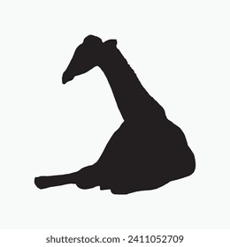 Black giraffe sill silhouette vector on white background