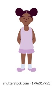 black girl cartoon design, Kid childhood little people lifestyle casual person cheerful and cute theme Vector illustration