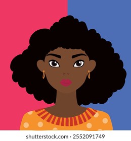 Black girl colorful frame, beautiful