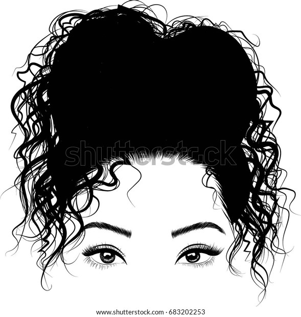 Black Girl Cute Bun Hairstyles Stock Vector (Royalty Free) 683202253
