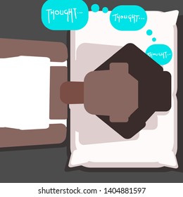 Black girl lying in bed thinking