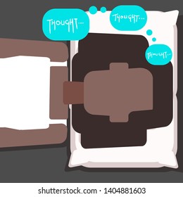 Black girl lying in bed thinking