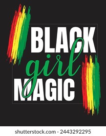 diseño de camiseta mágica de chica negra. Su diseño especial para los amantes negros. Puede usarlo para asuntos personales y también para negocios. 