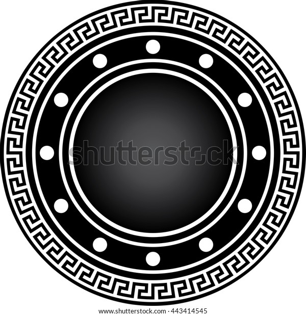 Black Gladiator Shield Ornament Stock Vector (Royalty Free) 443414545 ...