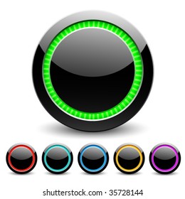 Black glance buttons for web design. Vector.