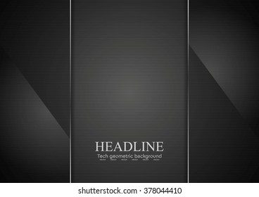 Black glass abstract background. Vector graphic concept design