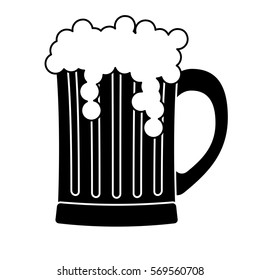 black glass beer icon image design, vector illustration