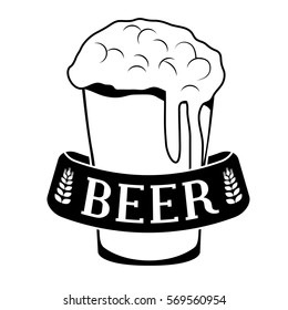 black glass beer icon image design, vector illustration