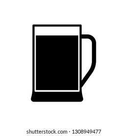 Black Glass of beer icon isolated on white background. Vector Illustration