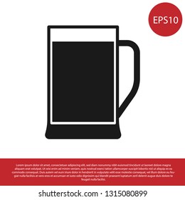 Black Glass of beer icon isolated on white background. Vector Illustration