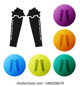 Black Glass of beer icon isolated on white background. Set icons colorful circle buttons. Vector Illustration