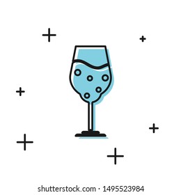 Black Glass of beer icon isolated on white background.  Vector Illustration