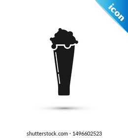 Black Glass of beer icon isolated on white background.  Vector Illustration