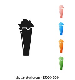 Black Glass of beer icon isolated on white background. Set icons colorful. Vector Illustration
