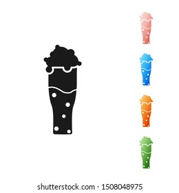 Black Glass of beer icon isolated on white background. Set icons colorful. Vector Illustration