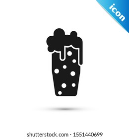 Black Glass of beer icon isolated on white background.  Vector Illustration