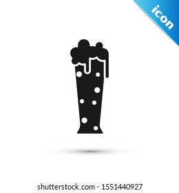 Black Glass of beer icon isolated on white background.  Vector Illustration