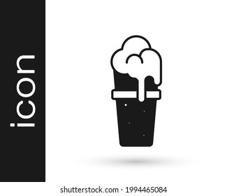 Black Glass of beer icon isolated on white background.  Vector