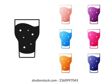 Black Glass of beer icon isolated on white background. Set icons colorful. Vector